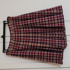 Pendleton vintage wool plaid knee length skirt petite size 12 in red bei…